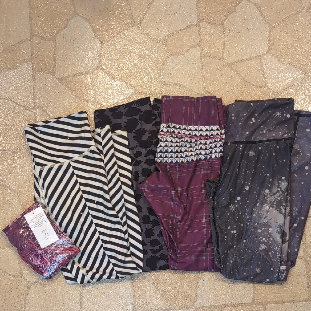Teeki Leggings Bundle LOT Size Medium 5 Pairs Hot Yoga Pilates Pants Festival